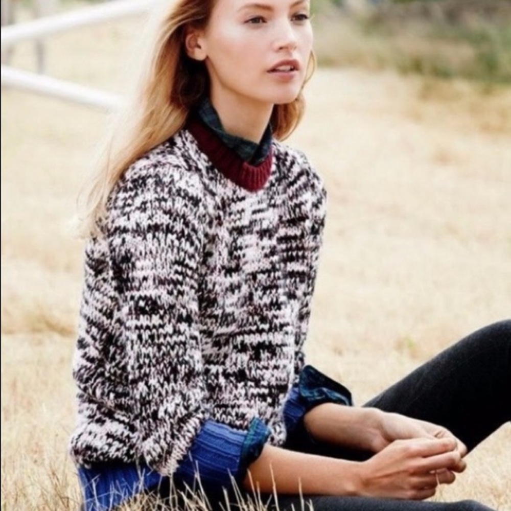 J. Crew Marled Color Block Sweater